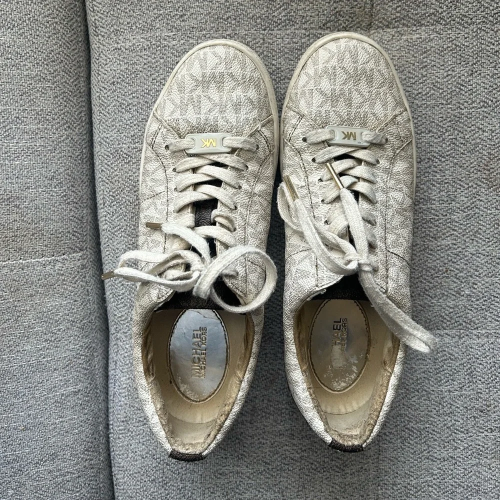 Michael Kors Women's Cream Sneakers - Picture 6 of 7